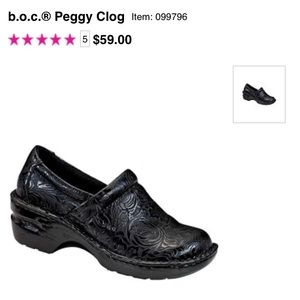 BOC Peggy Clog sz.6 1/2 Leather Embossed